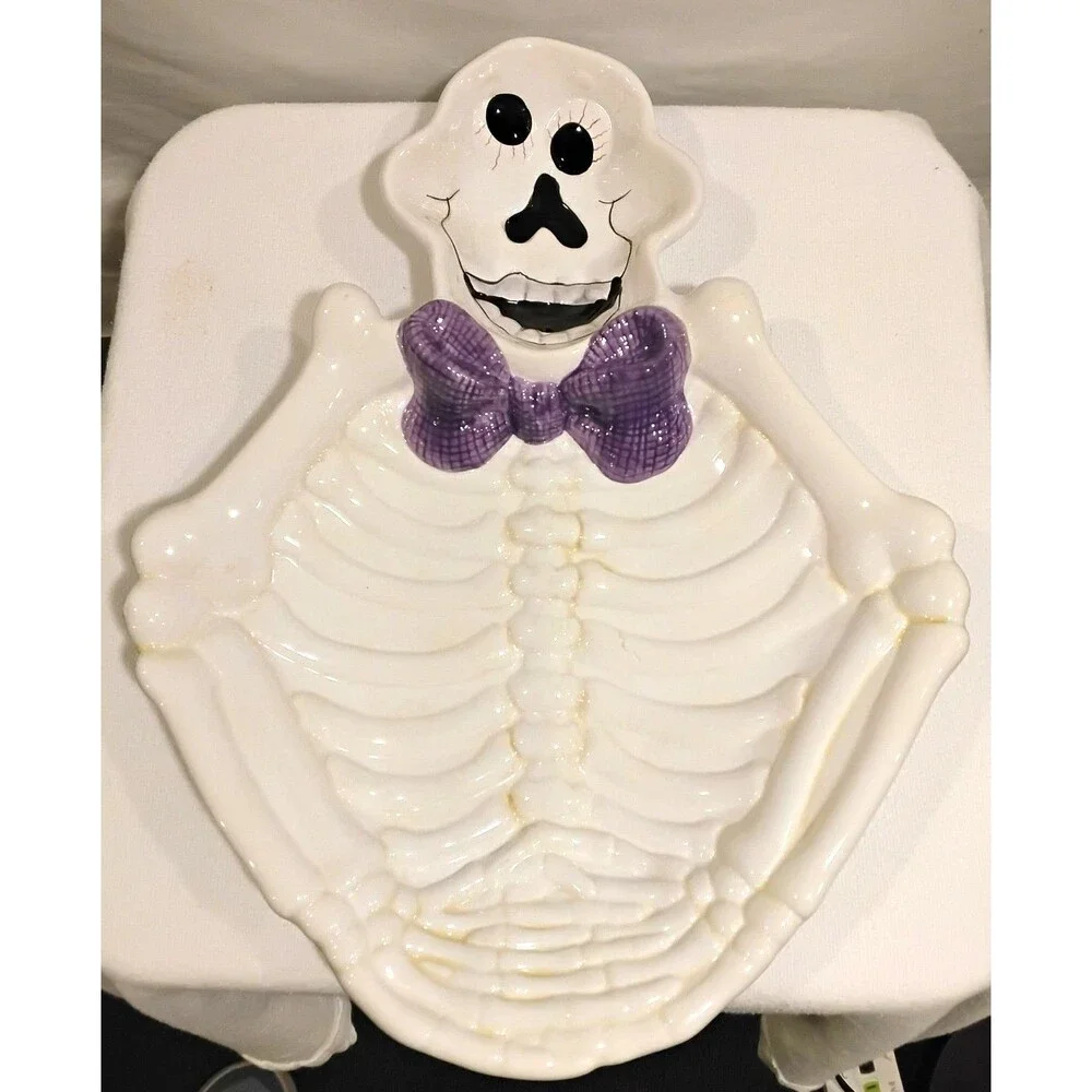 Halloween Theme Scull Serving Candy Ceremic Platter By Ganze